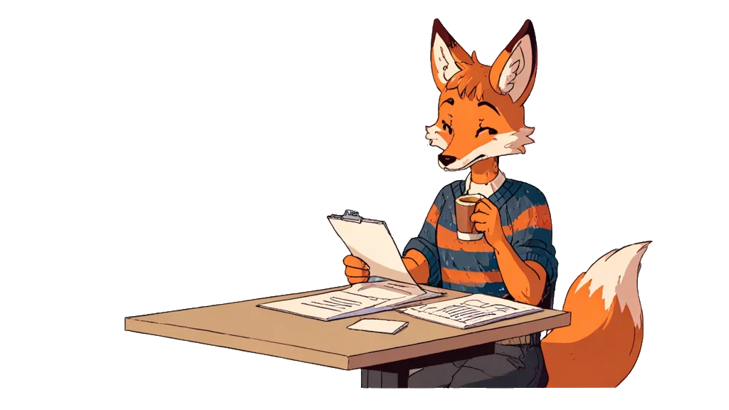 Beste Krypto Casino: An arctic fox note-taker at a reading desk stacked with documents An arctic fox note-taker at a reading desk stacked with documents